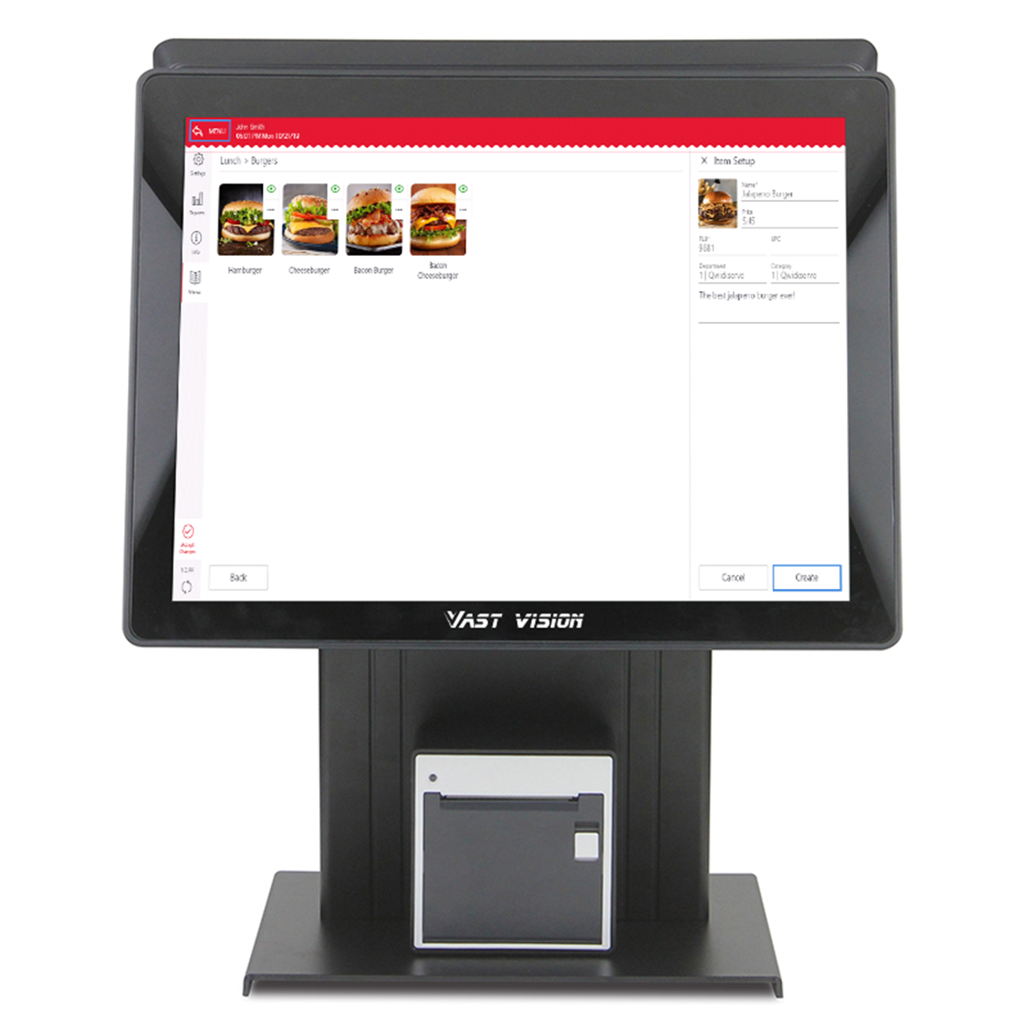 15 inch liquor store pos cash register with 58mm printer